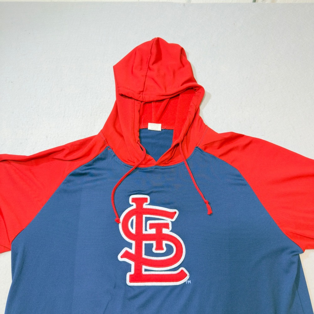 St. Louis Cardinals Hoodie Men XL Navy Red‎ Excellent Raglan Embroidered Logo